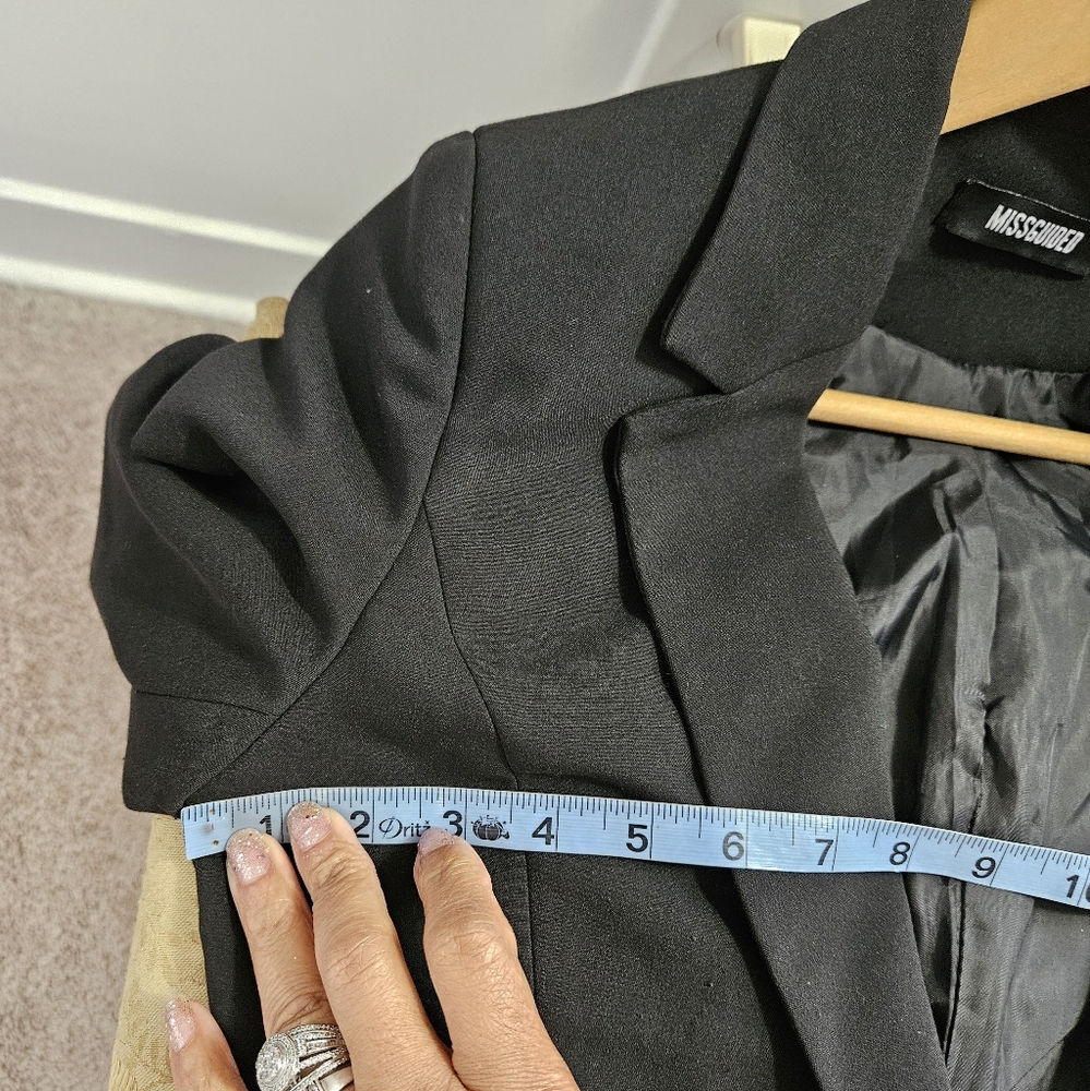 Missguided Women's Black Ostrich Feather Hem Jacket/Blazer - Picture 12 of 12